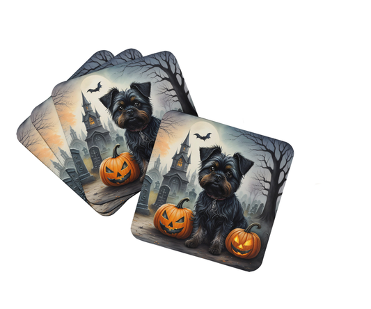 Affenpinscher Spooky Halloween Foam Coasters