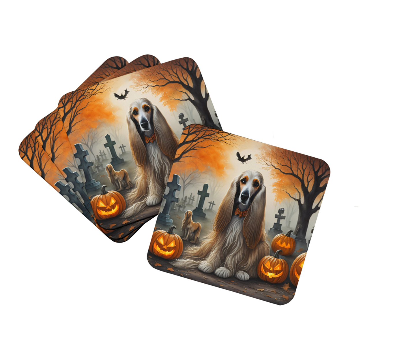 Affenpinscher Spooky Halloween Foam Coasters