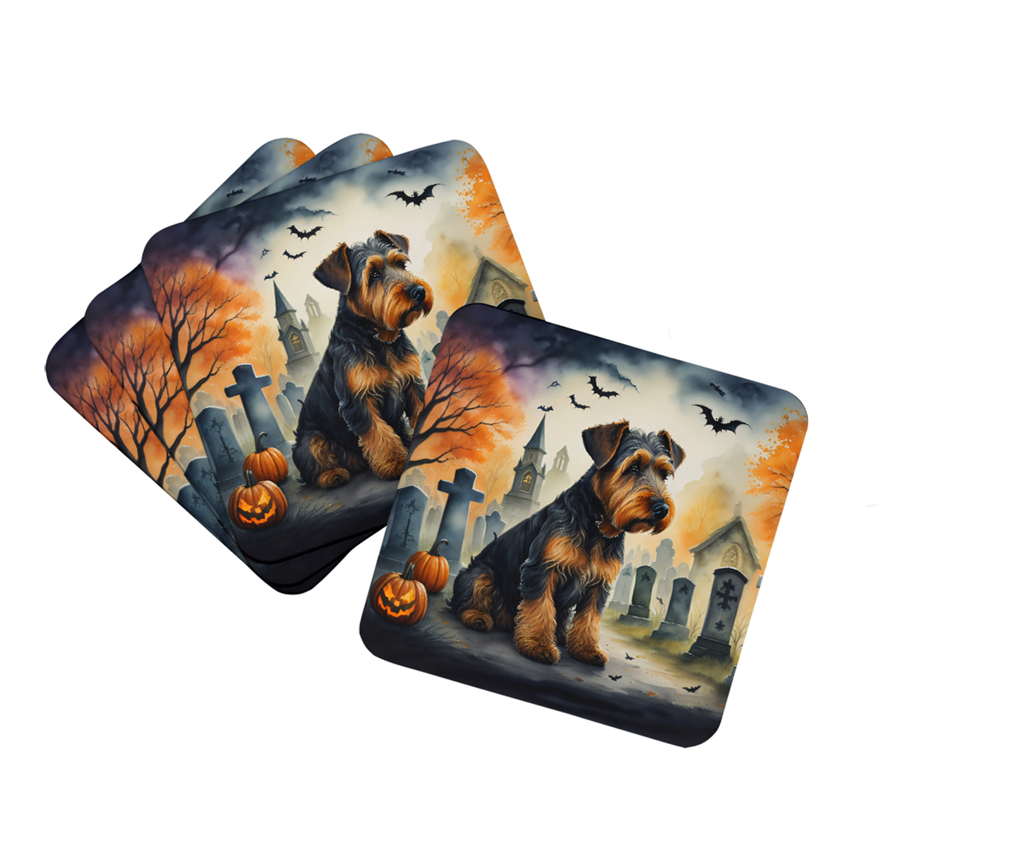 Affenpinscher Spooky Halloween Foam Coasters