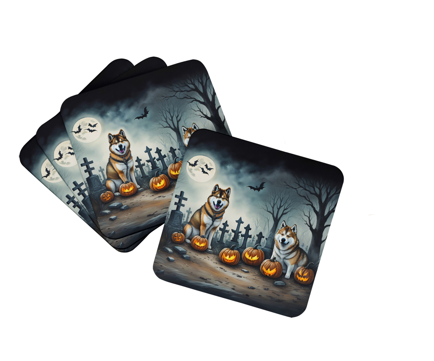 Affenpinscher Spooky Halloween Foam Coasters