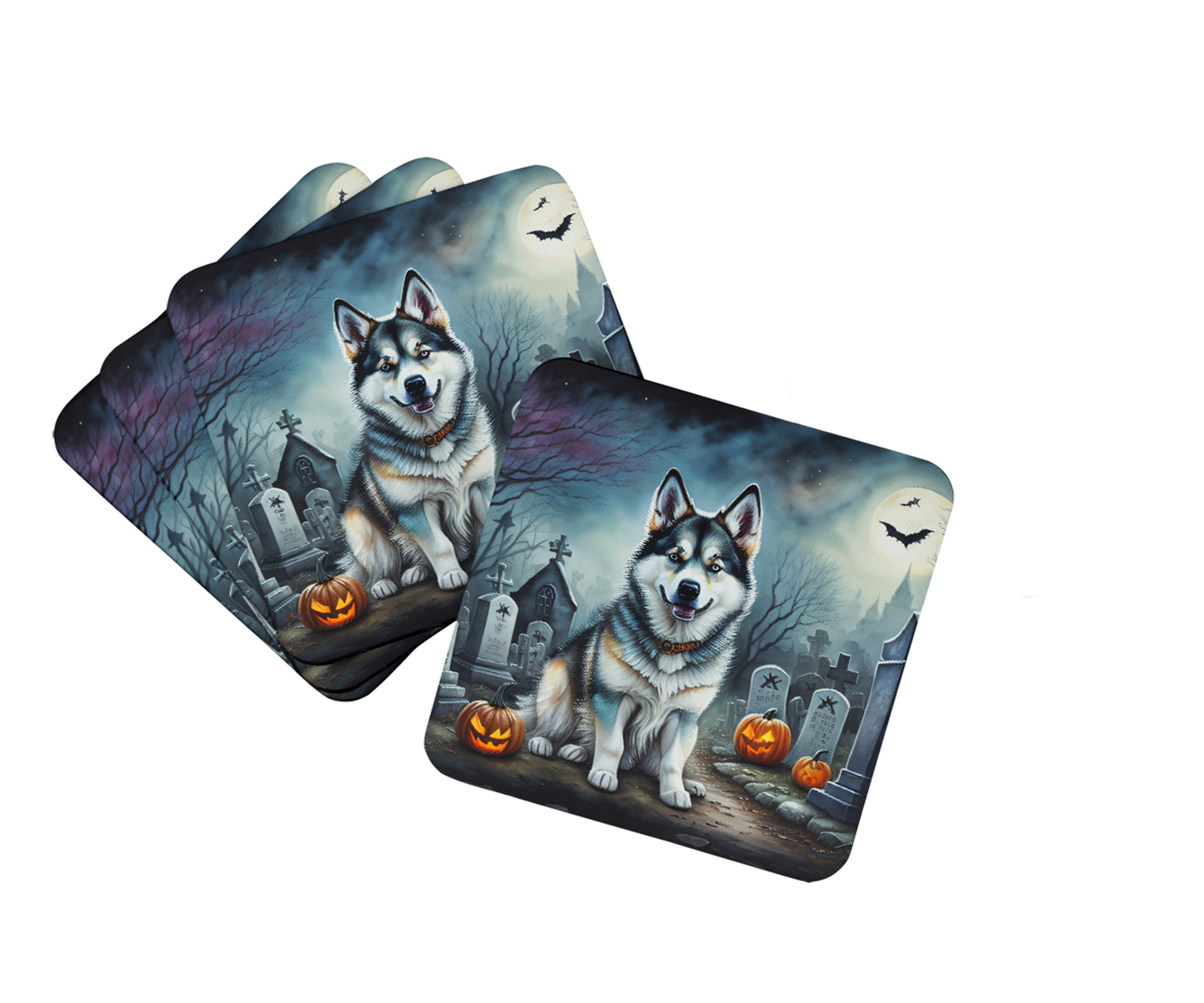 Affenpinscher Spooky Halloween Foam Coasters