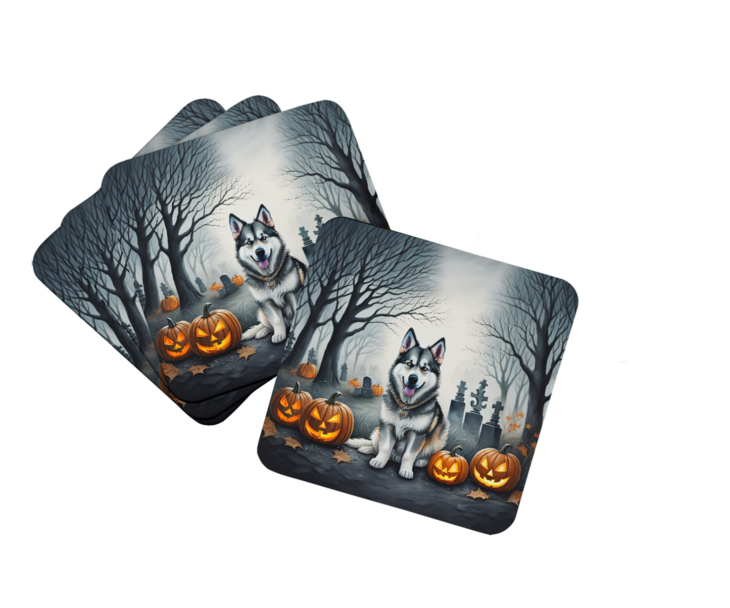 Affenpinscher Spooky Halloween Foam Coasters