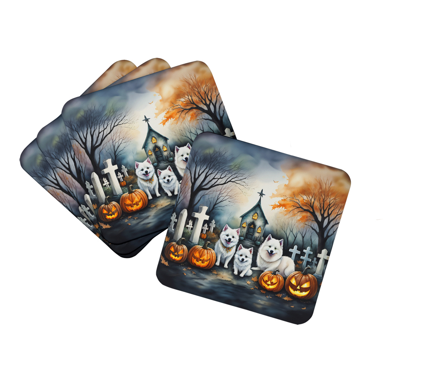 Affenpinscher Spooky Halloween Foam Coasters