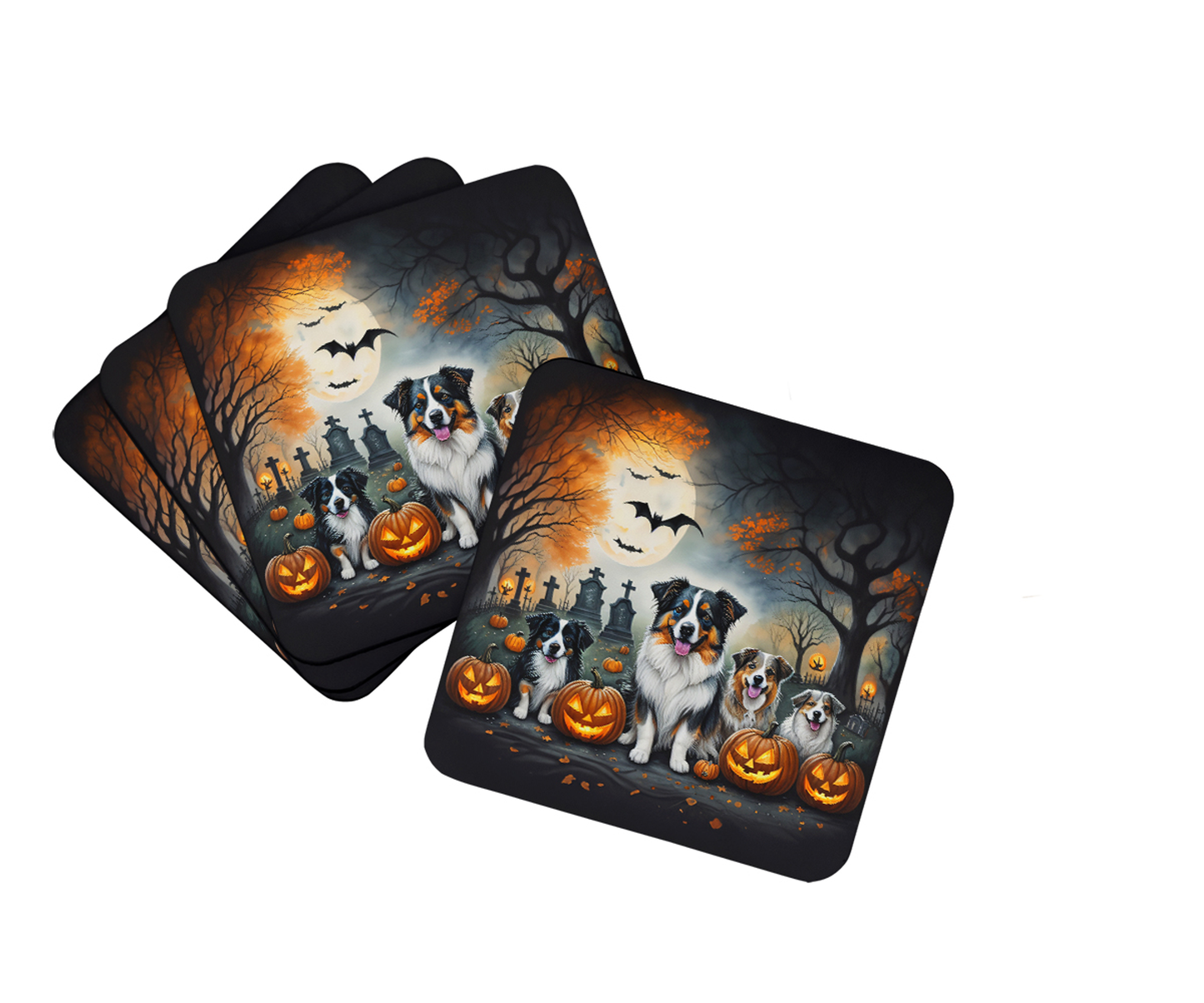 Affenpinscher Spooky Halloween Foam Coasters