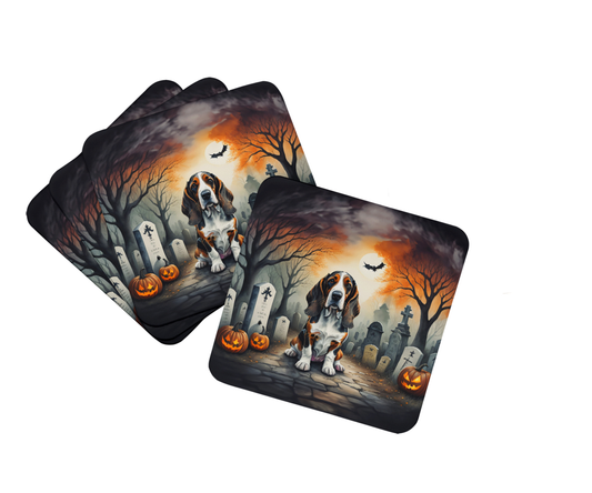 Basset Hound Spooky Halloween Foam Coasters