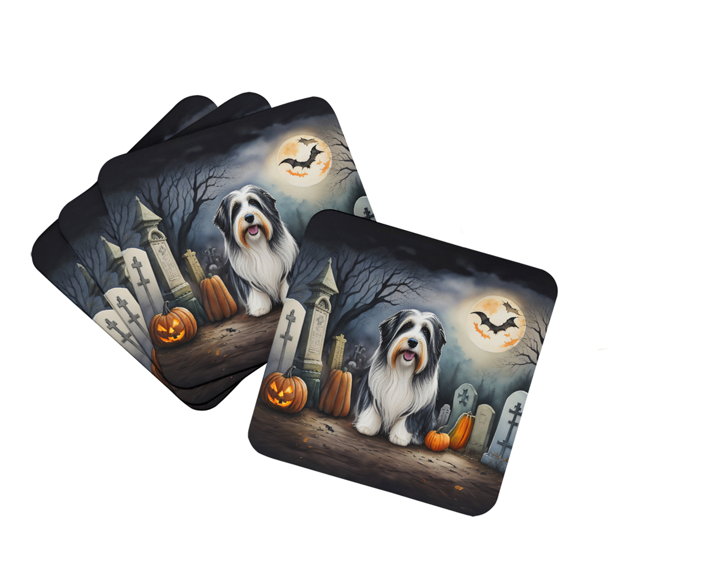 Basset Hound Spooky Halloween Foam Coasters