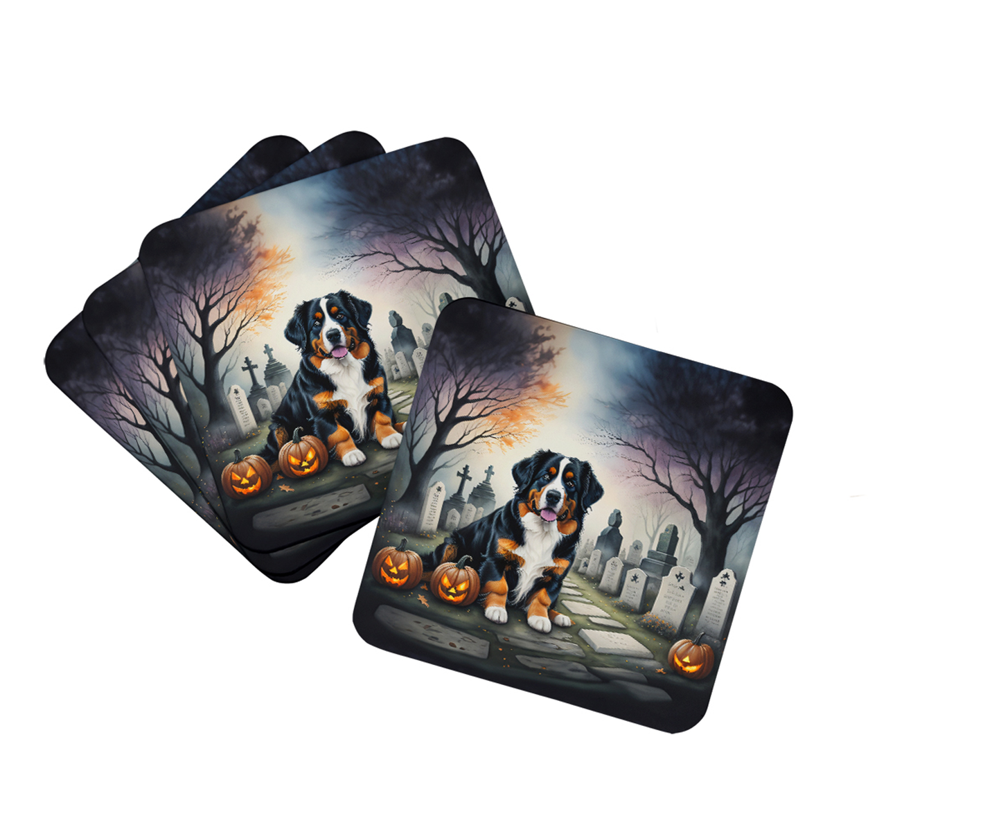 Basset Hound Spooky Halloween Foam Coasters