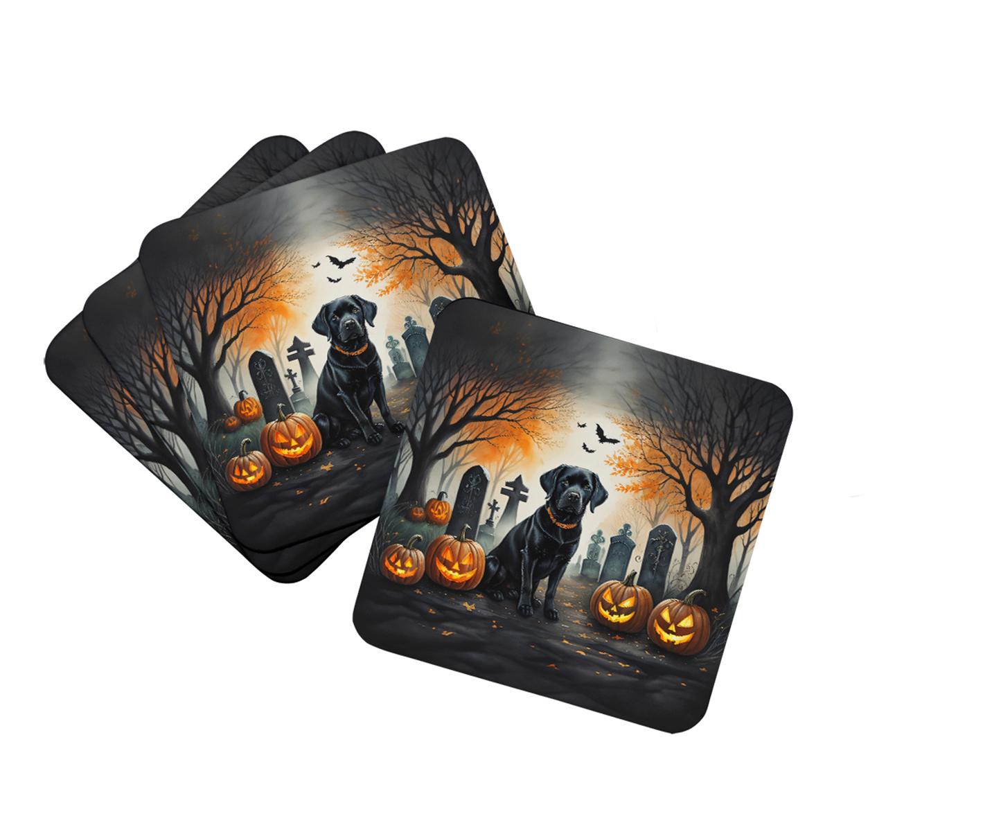 Basset Hound Spooky Halloween Foam Coasters