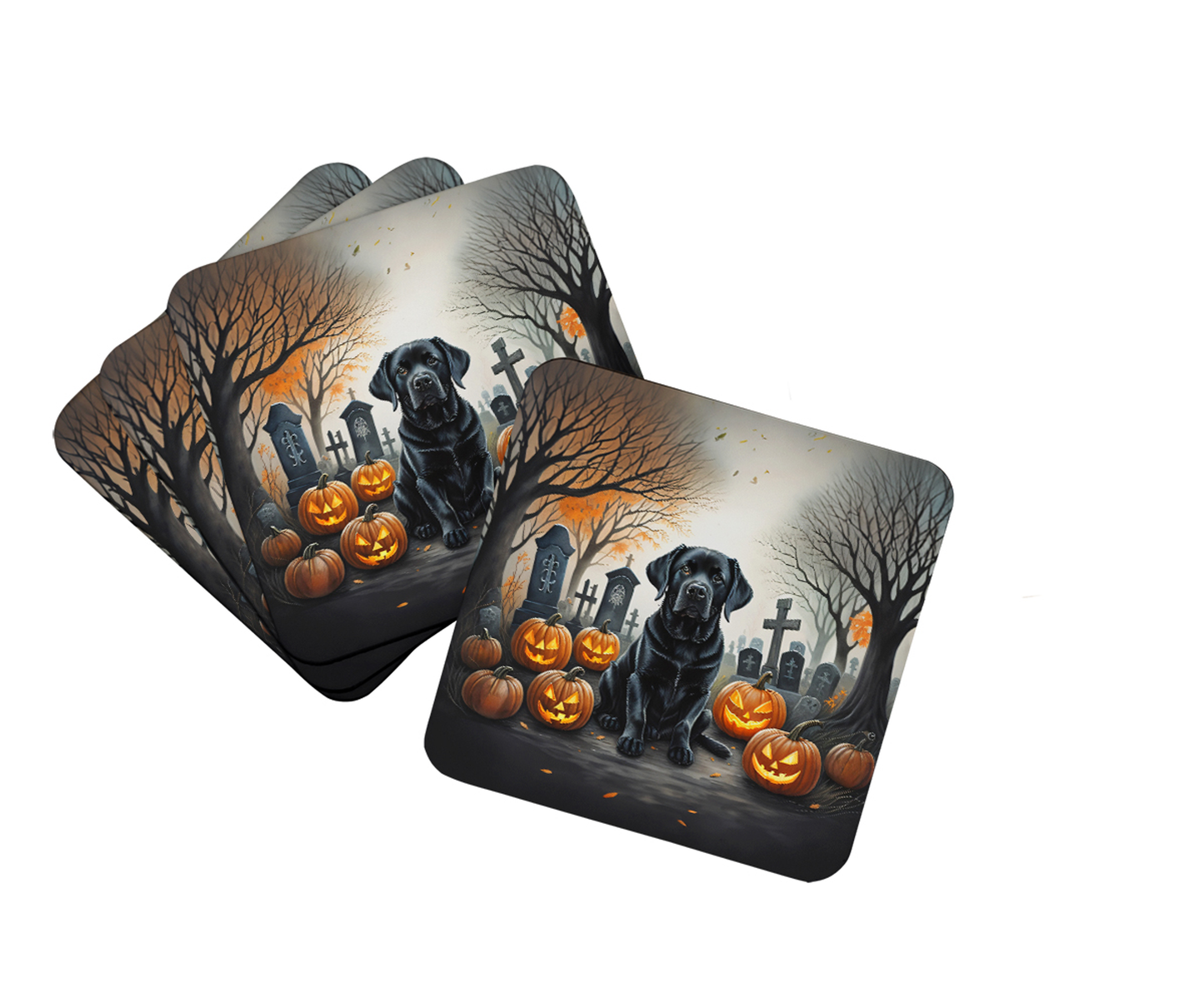 Basset Hound Spooky Halloween Foam Coasters