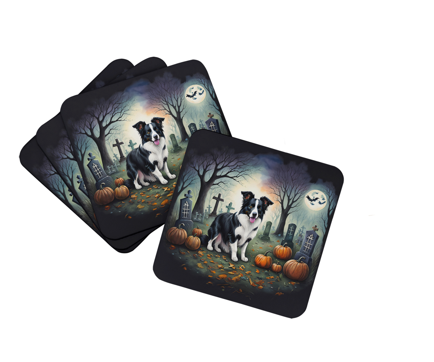 Basset Hound Spooky Halloween Foam Coasters