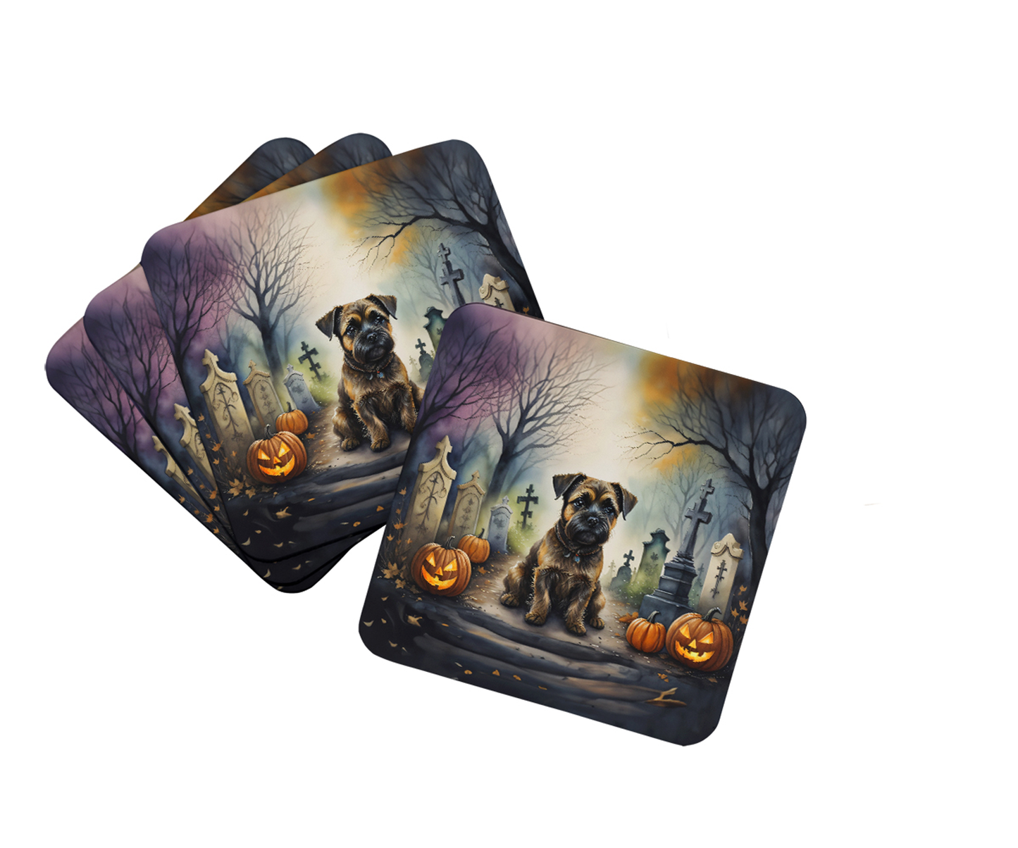 Basset Hound Spooky Halloween Foam Coasters