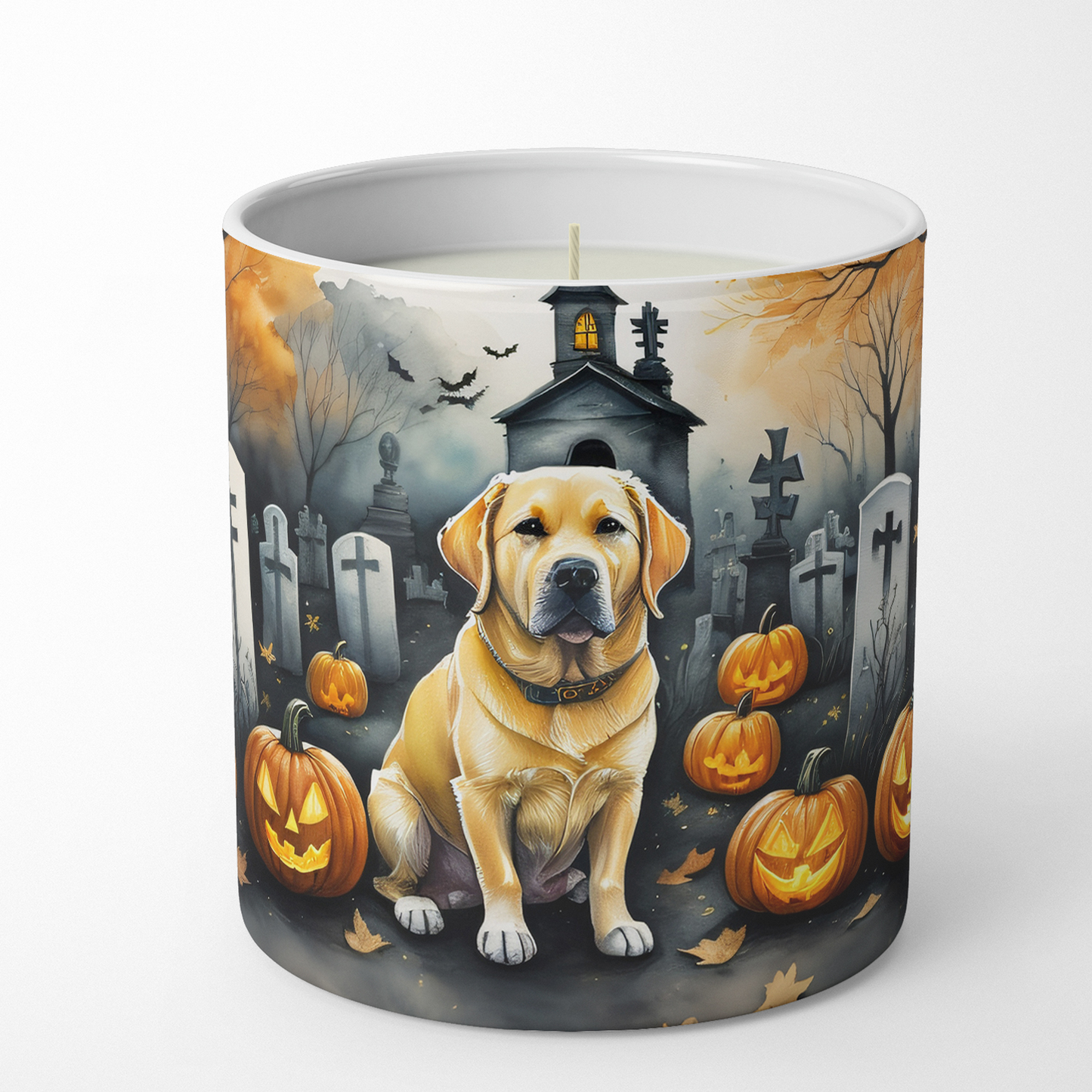 Yellow Labrador Retriever Spooky Halloween Foam Coasters