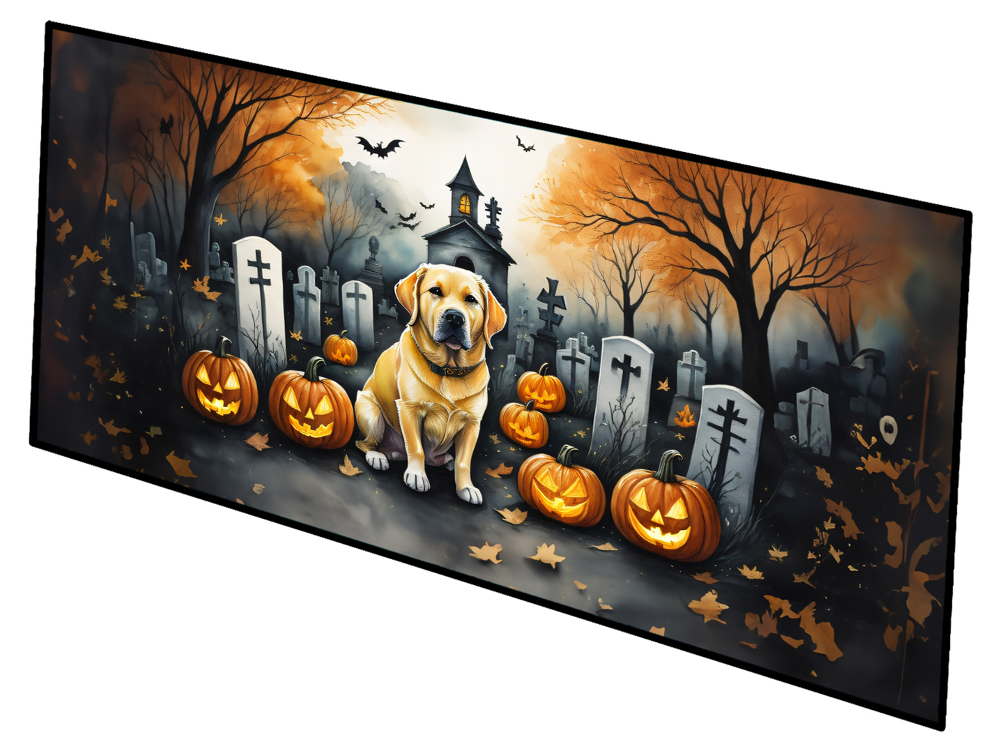 Yellow Labrador Retriever Spooky Halloween Foam Coasters