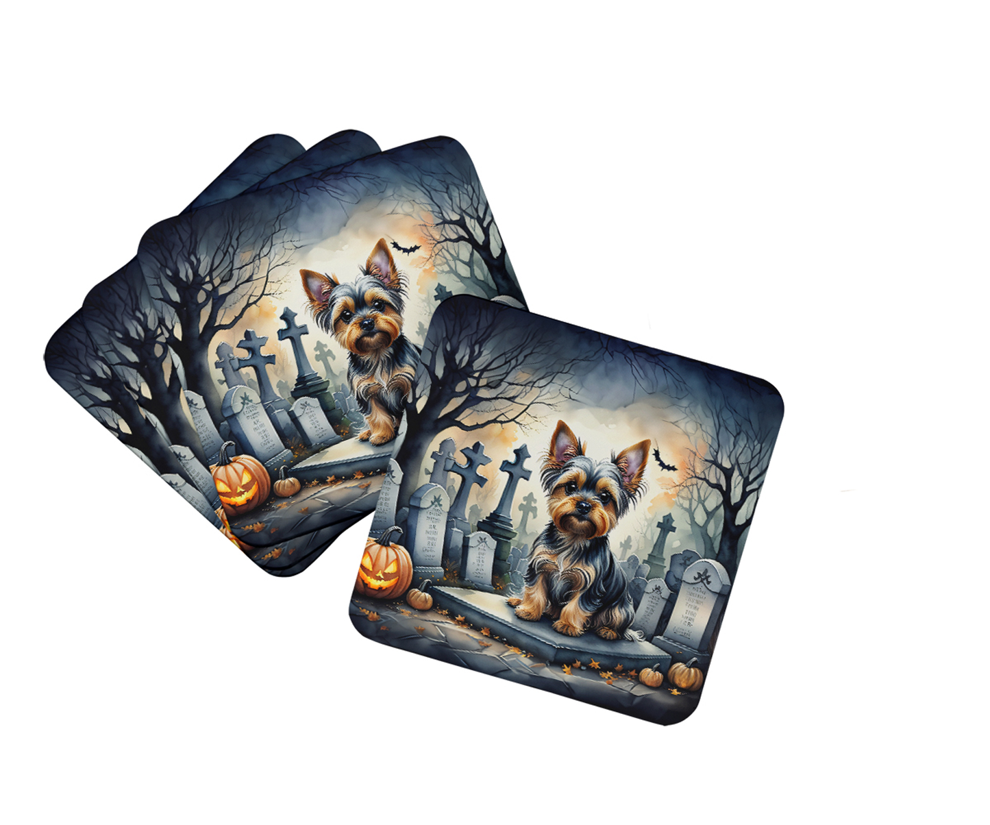 Yellow Labrador Retriever Spooky Halloween Foam Coasters