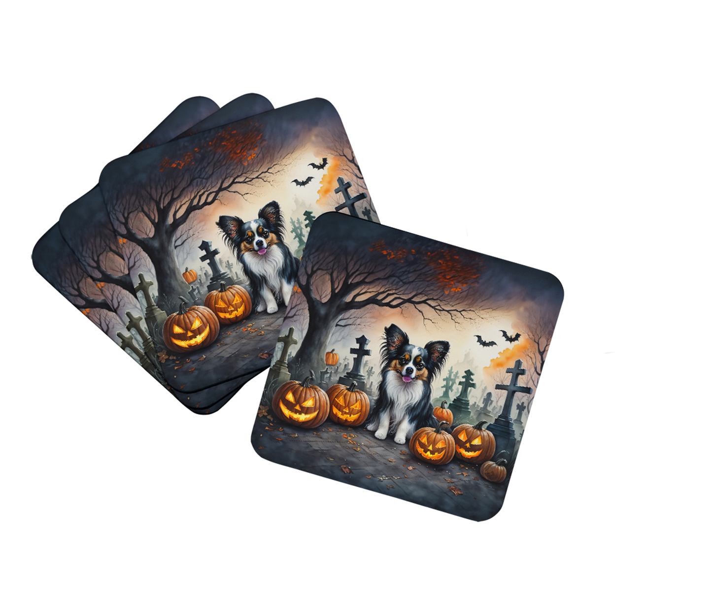 Yellow Labrador Retriever Spooky Halloween Foam Coasters