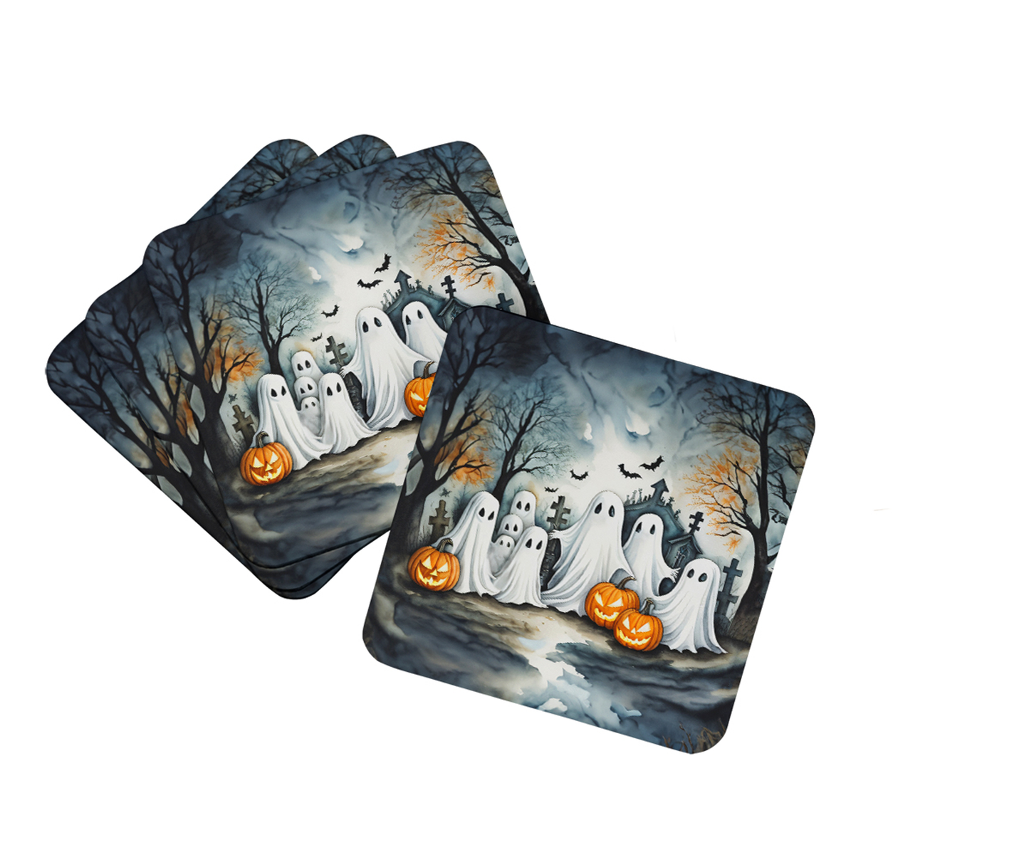 Werewolves Spooky Halloween Foam Coasters