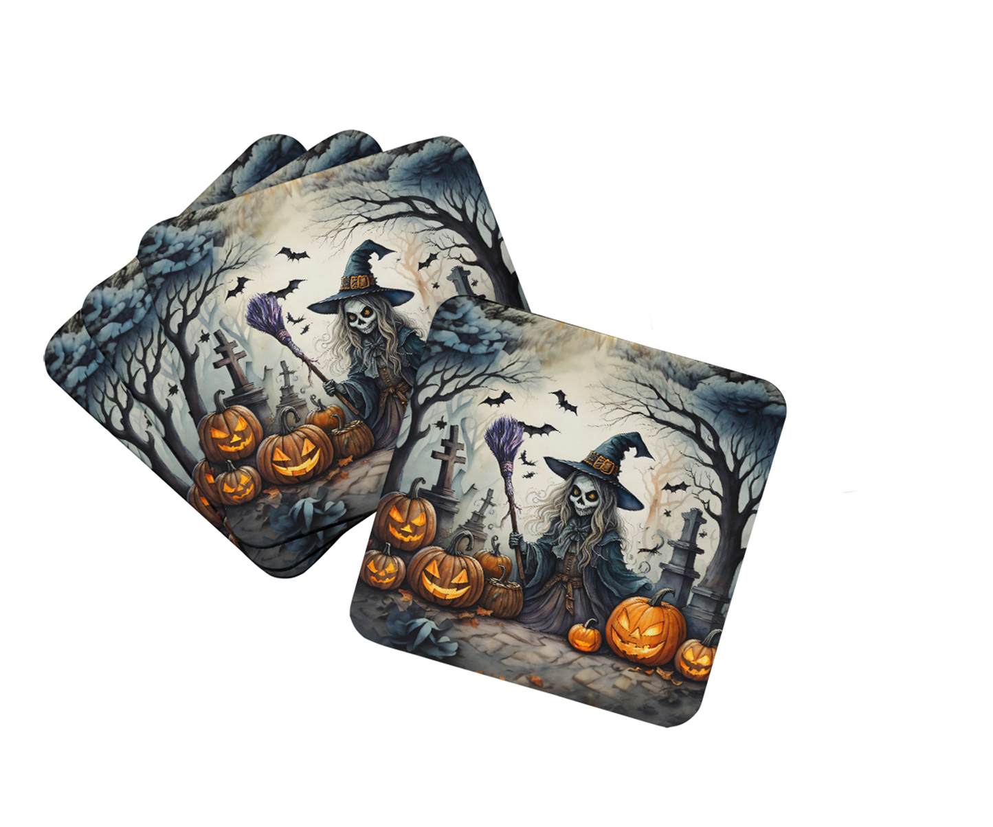 Werewolves Spooky Halloween Foam Coasters