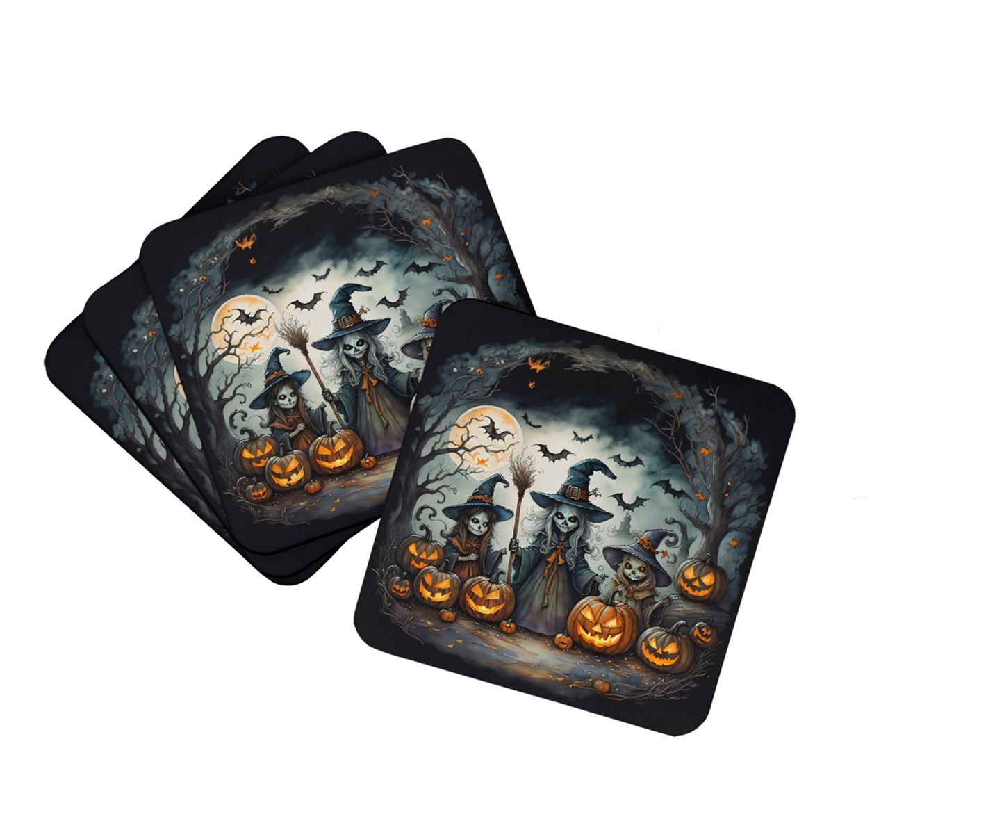 Werewolves Spooky Halloween Foam Coasters