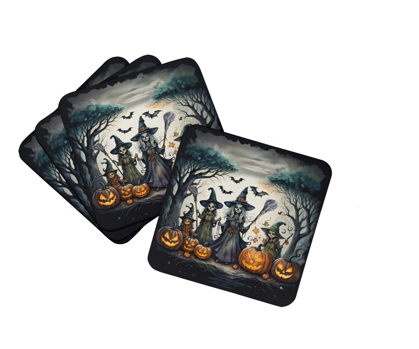 Werewolves Spooky Halloween Foam Coasters