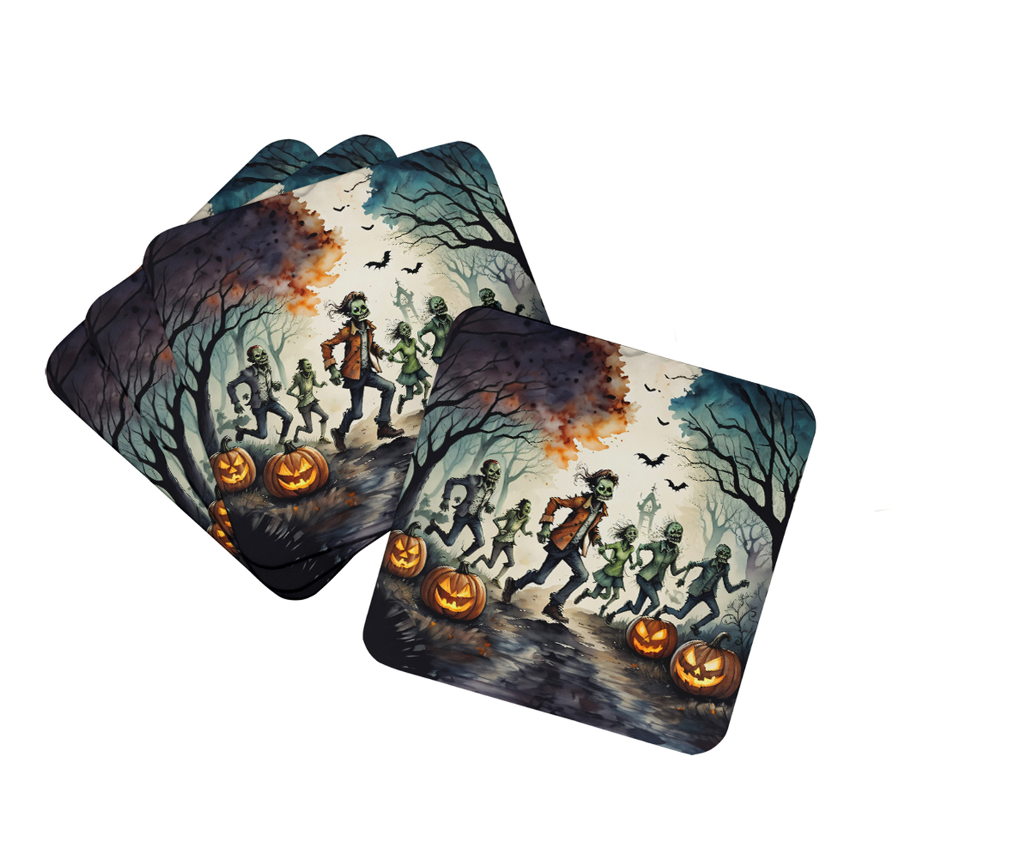 Werewolves Spooky Halloween Foam Coasters