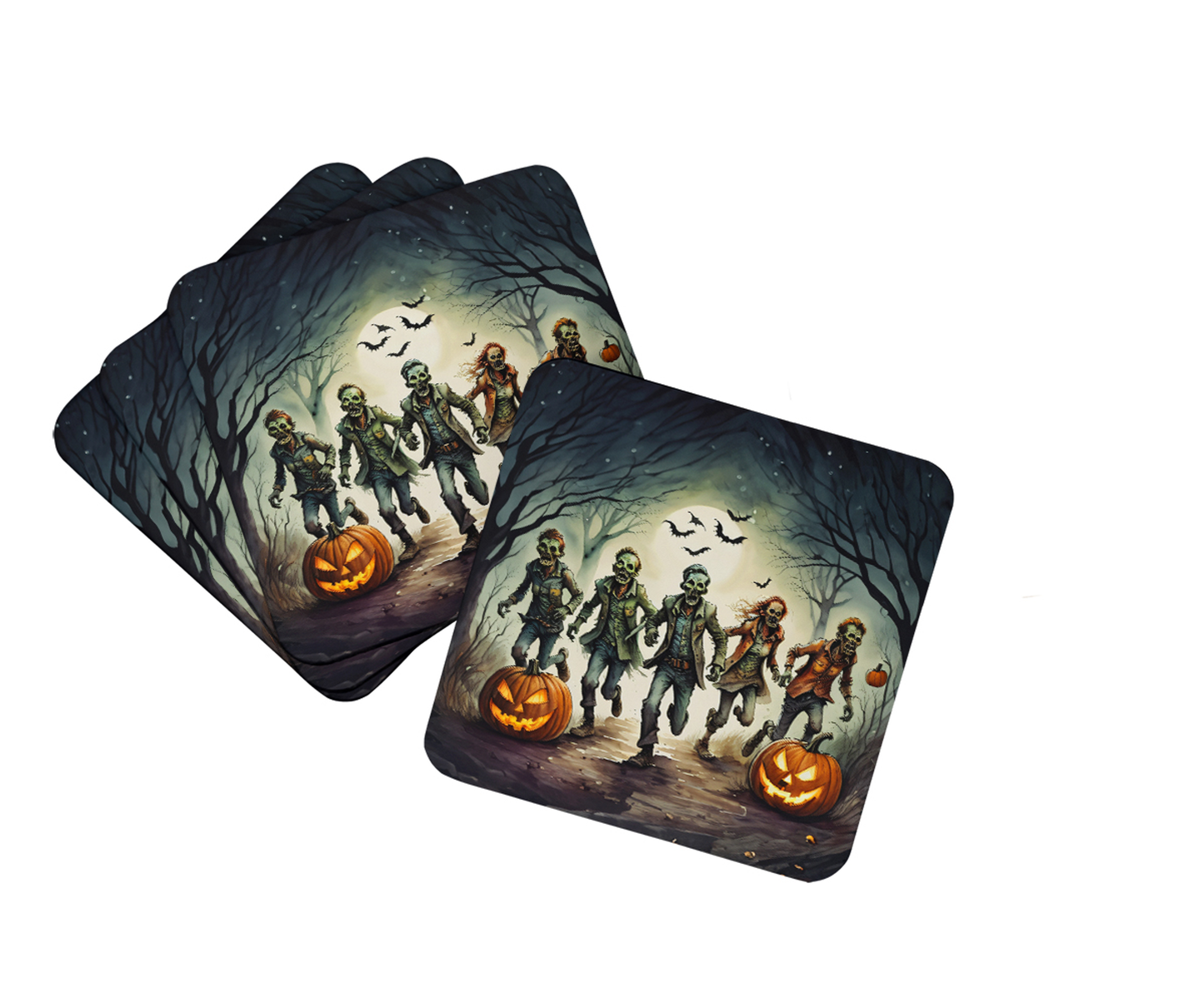 Werewolves Spooky Halloween Foam Coasters