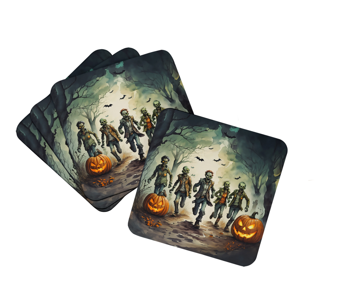 Werewolves Spooky Halloween Foam Coasters