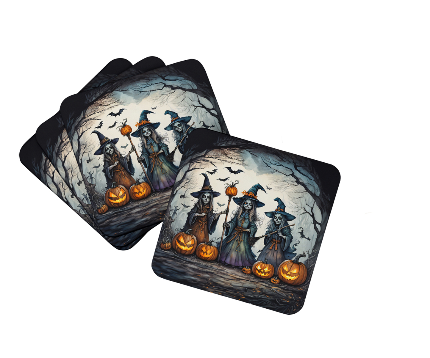 Zombies Spooky Halloween Foam Coasters