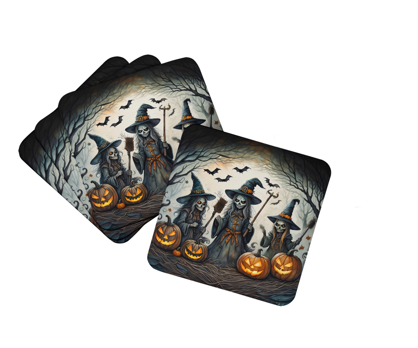 Zombies Spooky Halloween Foam Coasters