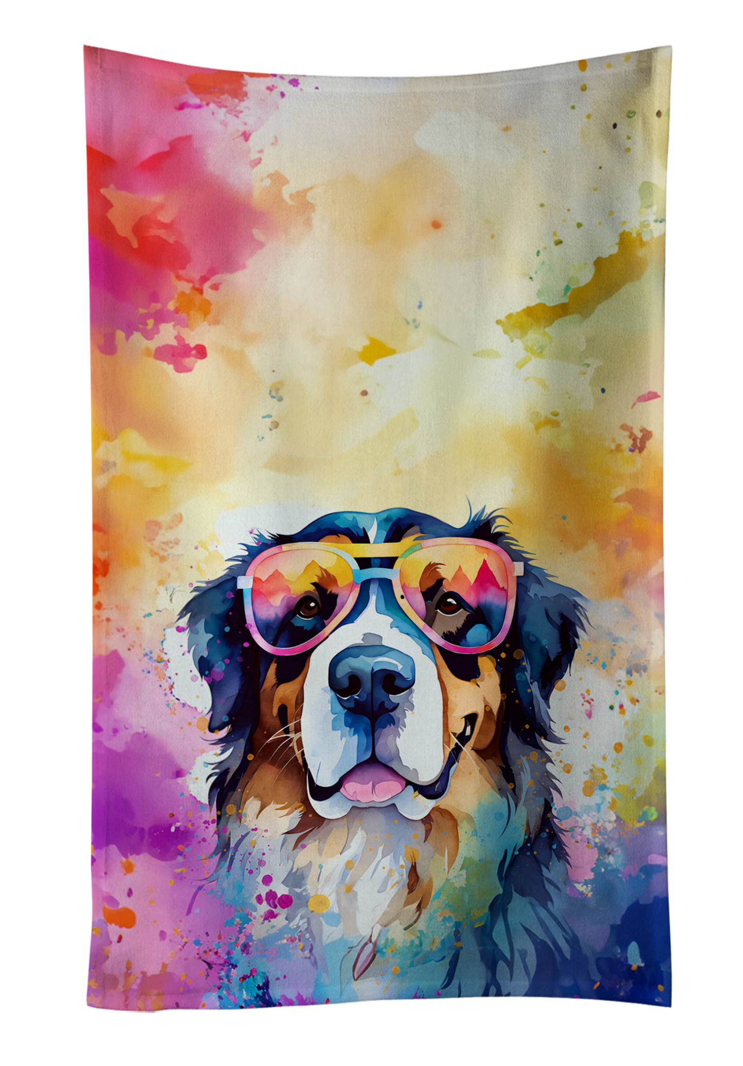 Bernese Mountain Dog Hippie Dawg Kitchen Towel