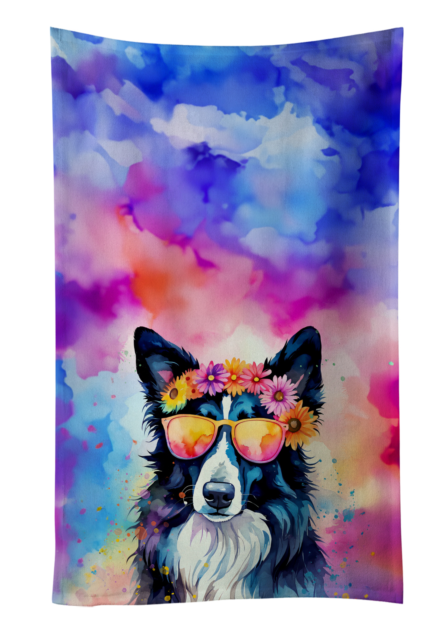 Bernese Mountain Dog Hippie Dawg Kitchen Towel