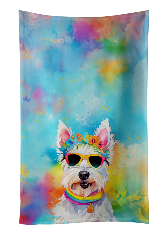 Westie Hippie Dawg Kitchen Towel