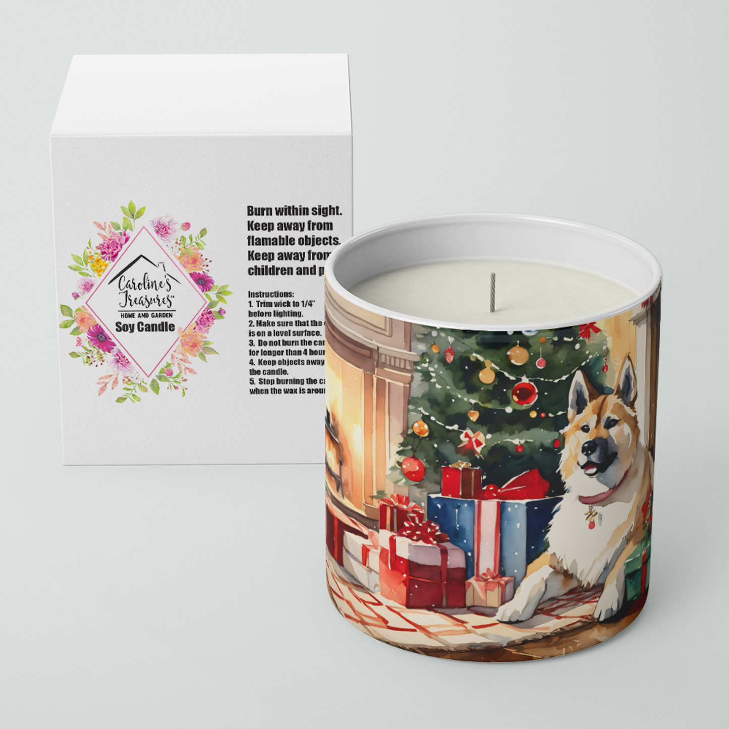 Akita Cozy Christmas Decorative Soy Candle