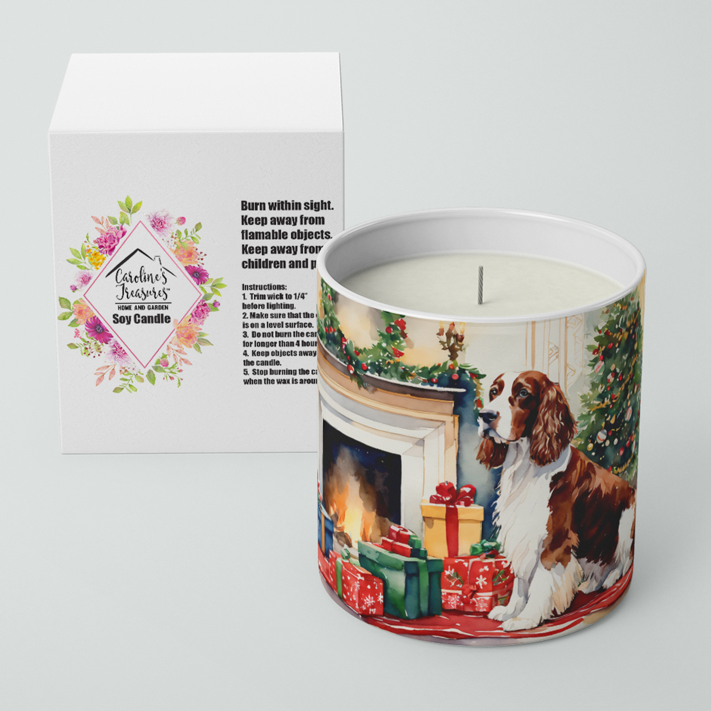 Welsh Springer Spaniel Cozy Christmas Decorative Soy Candle