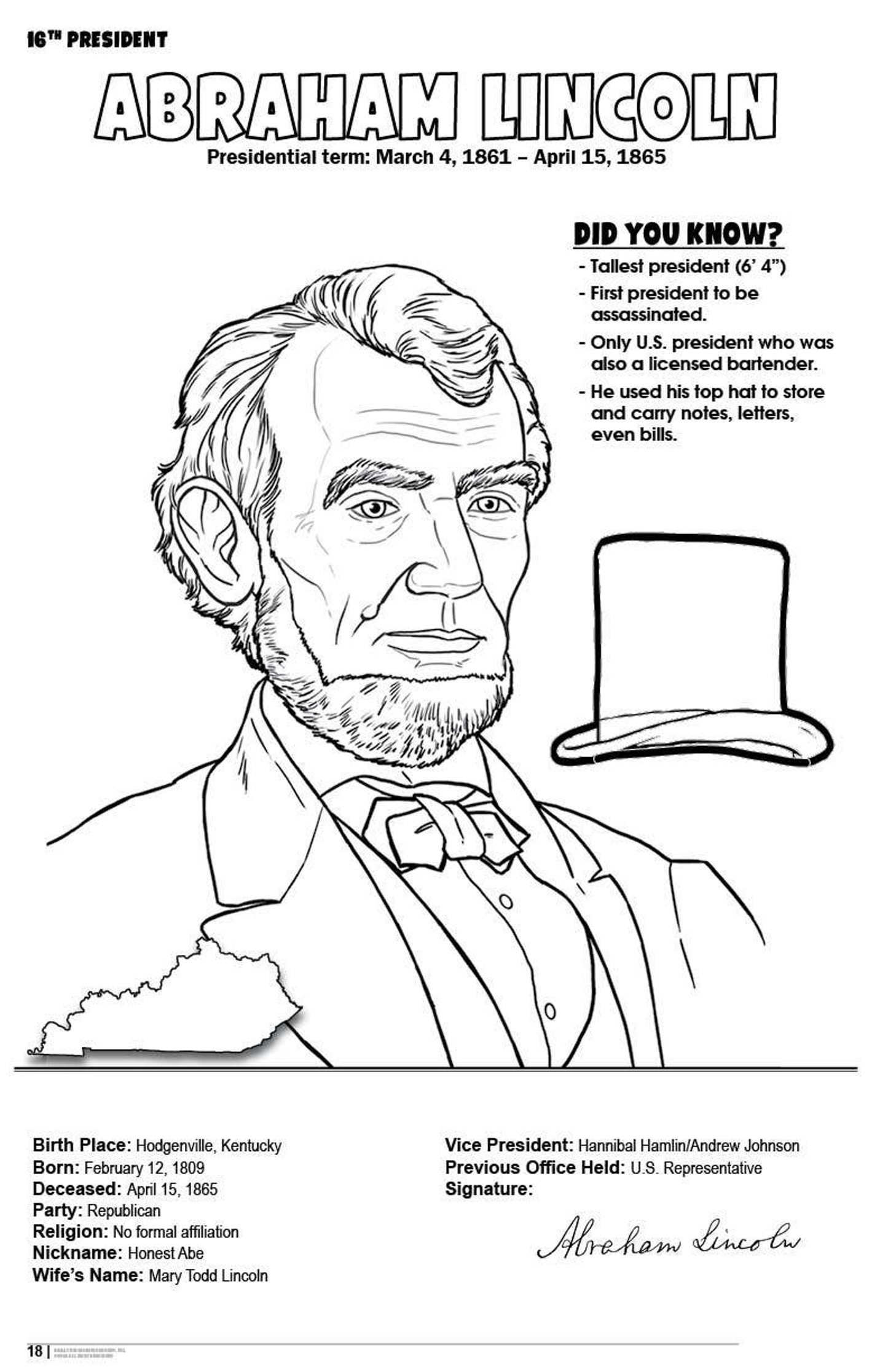 American Presidents Coloring Book