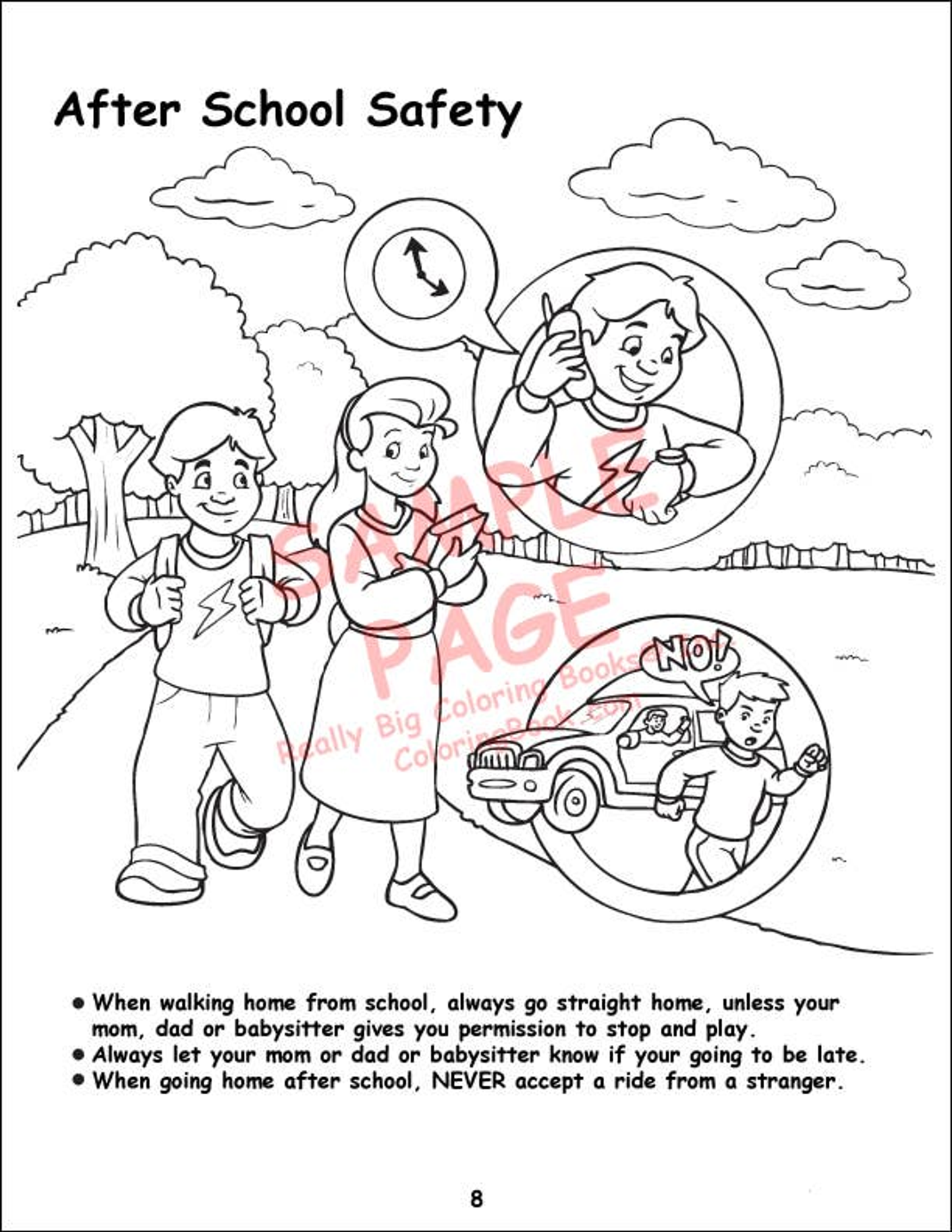 ABC, Safety Coloring Books