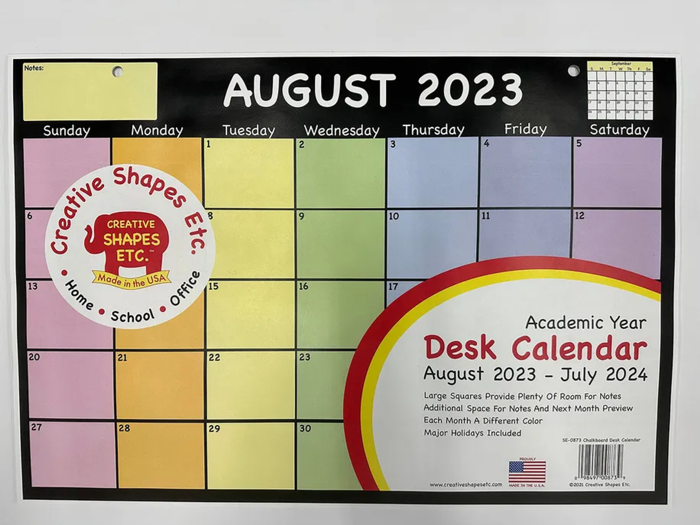 Academic Year Desk Calendar