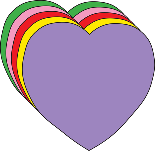 Heart Large Assorted Color Creative Cut-Outs