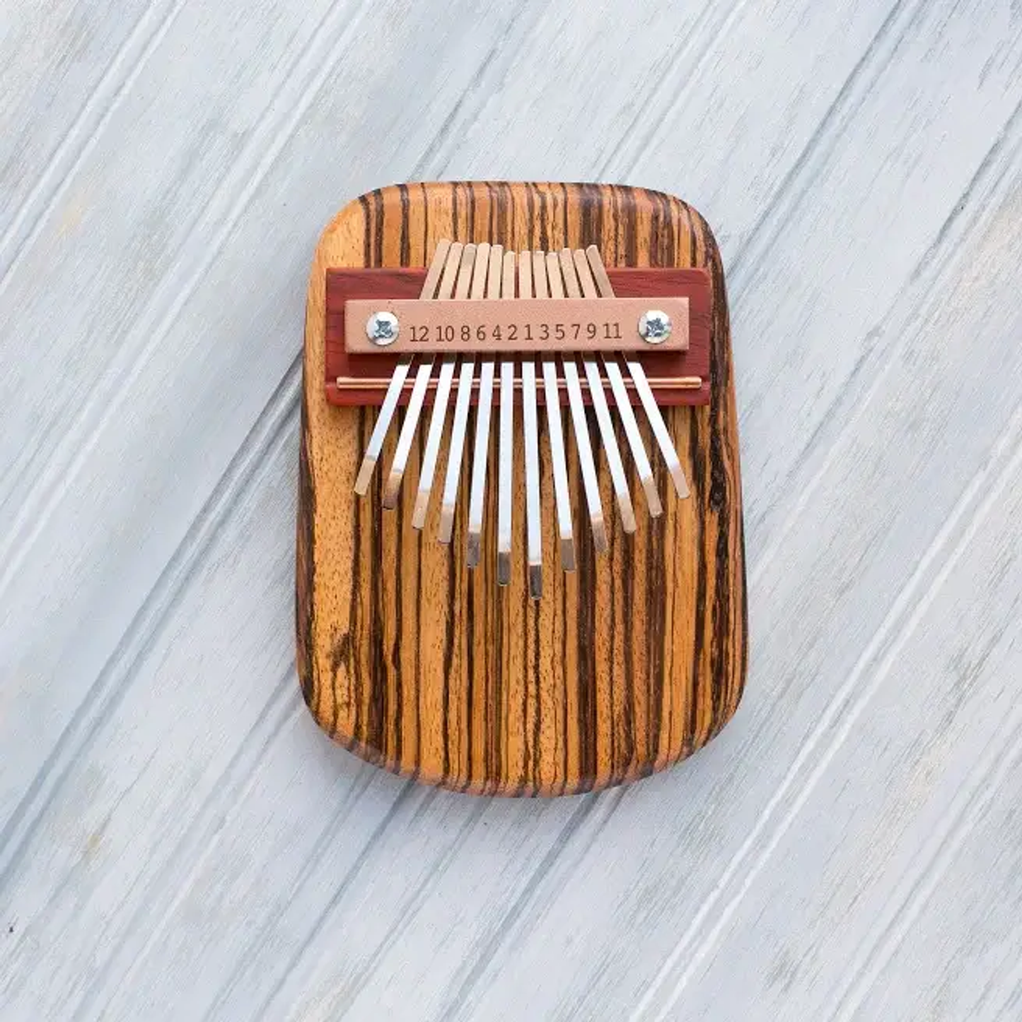 12 Key Zebrawood Thumb Piano