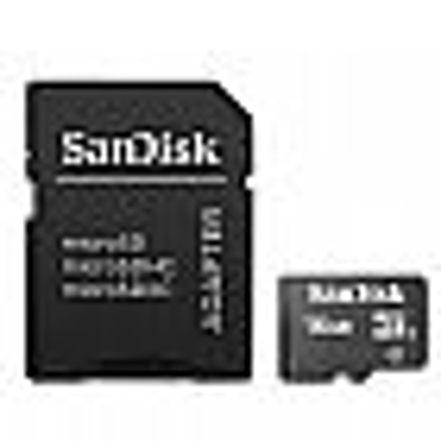 SanDisk microSDHC Memory Card, 16GB, SDSDQ-016G-A46A, Class 4, With Adapter