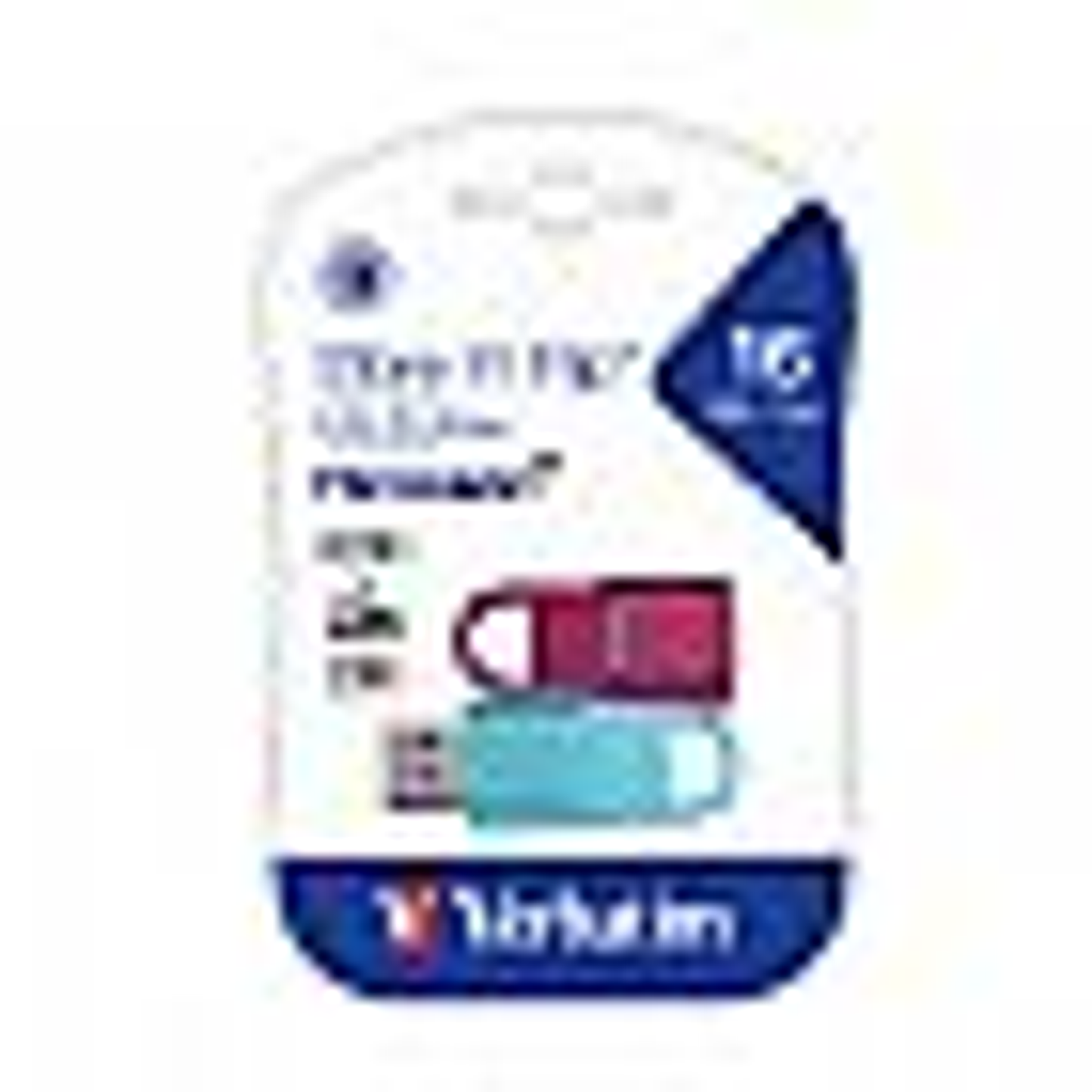 Verbatim, 16GB, Store 'n' Click, USB Flash Drive, Berry+ Blue