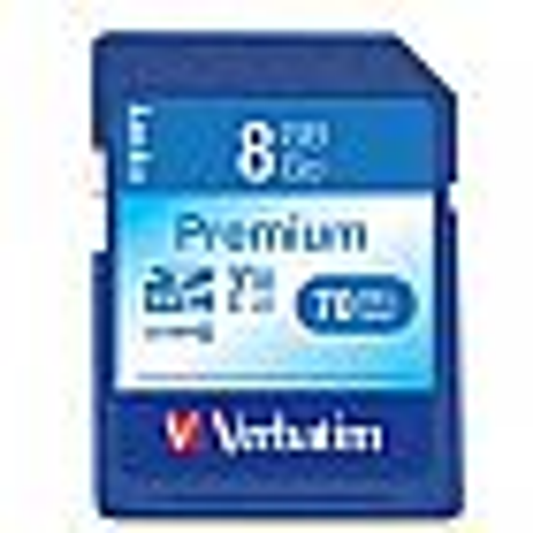 Verbatim Premium SDHC Memory Card, 96318, 8GB, 133X, Class 10, TAA