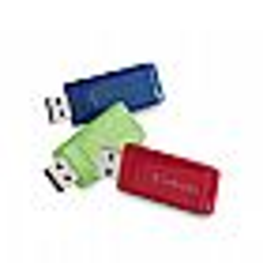 Verbatim Store 'n' Go USB Flash Drive, 98703, 8GB, Red, Green, Blue, 3PK, TAA, MICROBAN