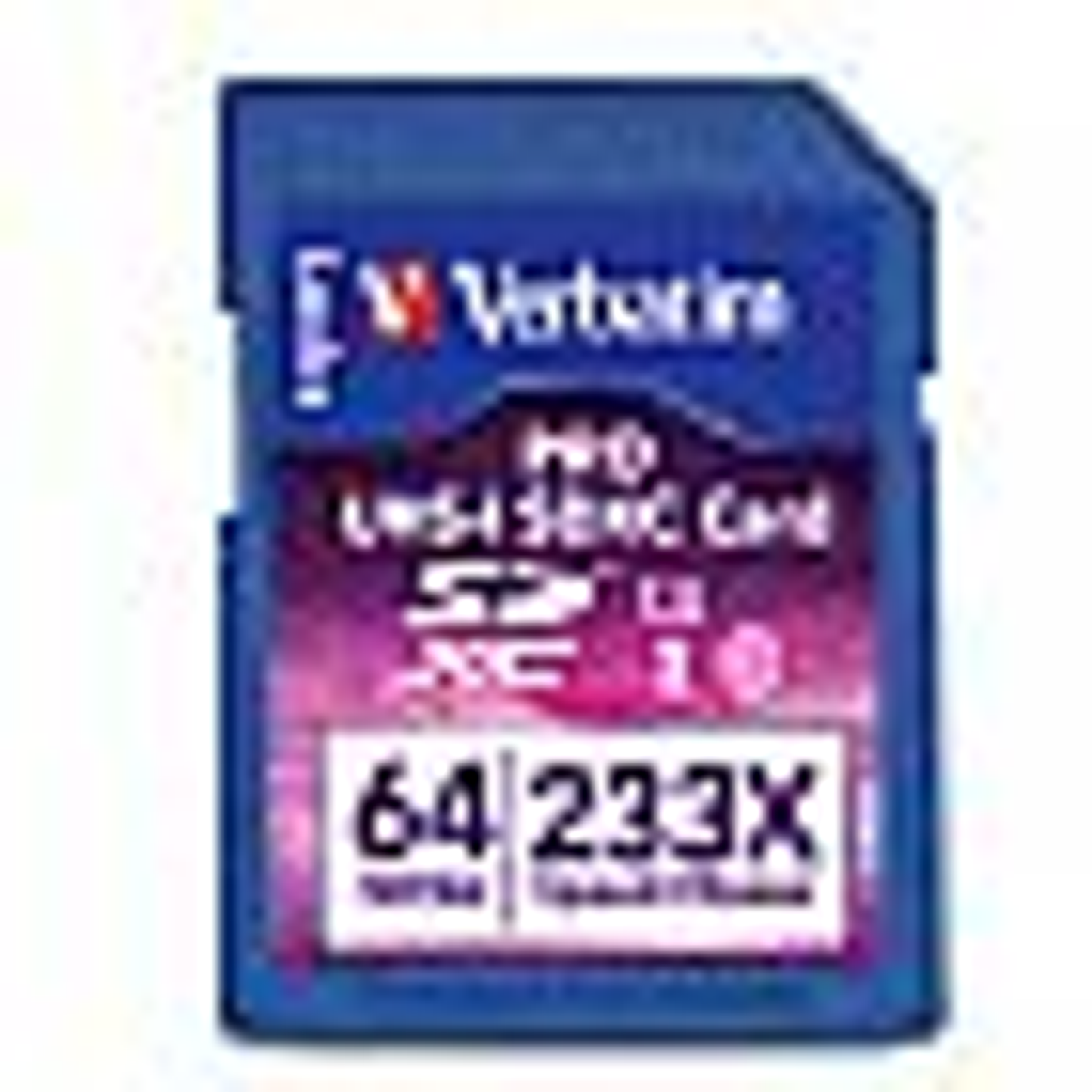 Verbatim Pro SDXC Memory Card, 97466, 64GB, 233X, UHS-1, Class 10, TAA