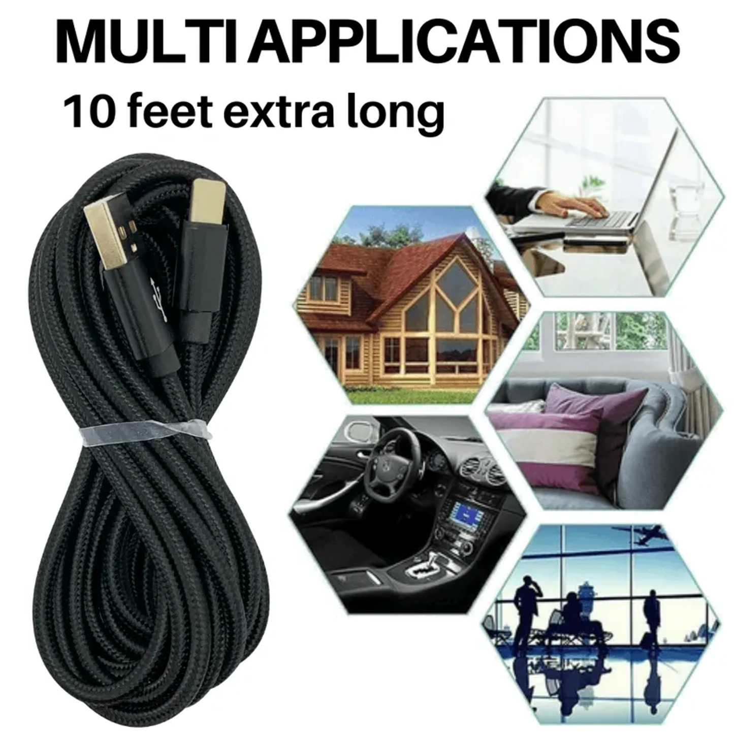 XL Lightning Cables Multiple Colors 10FT