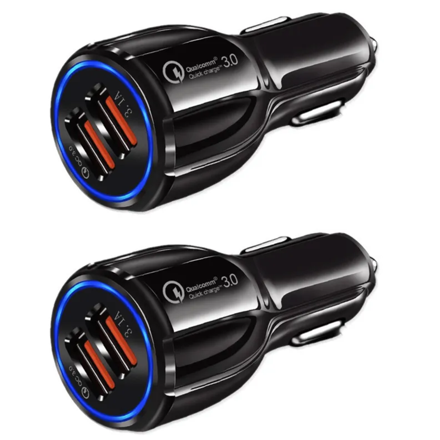 2 Port USB Fast Car Charger Adapter For Devices Black