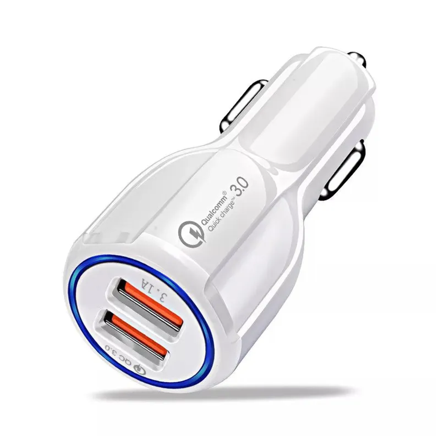 2 Port USB Fast Car Charger Adapter For Devices White