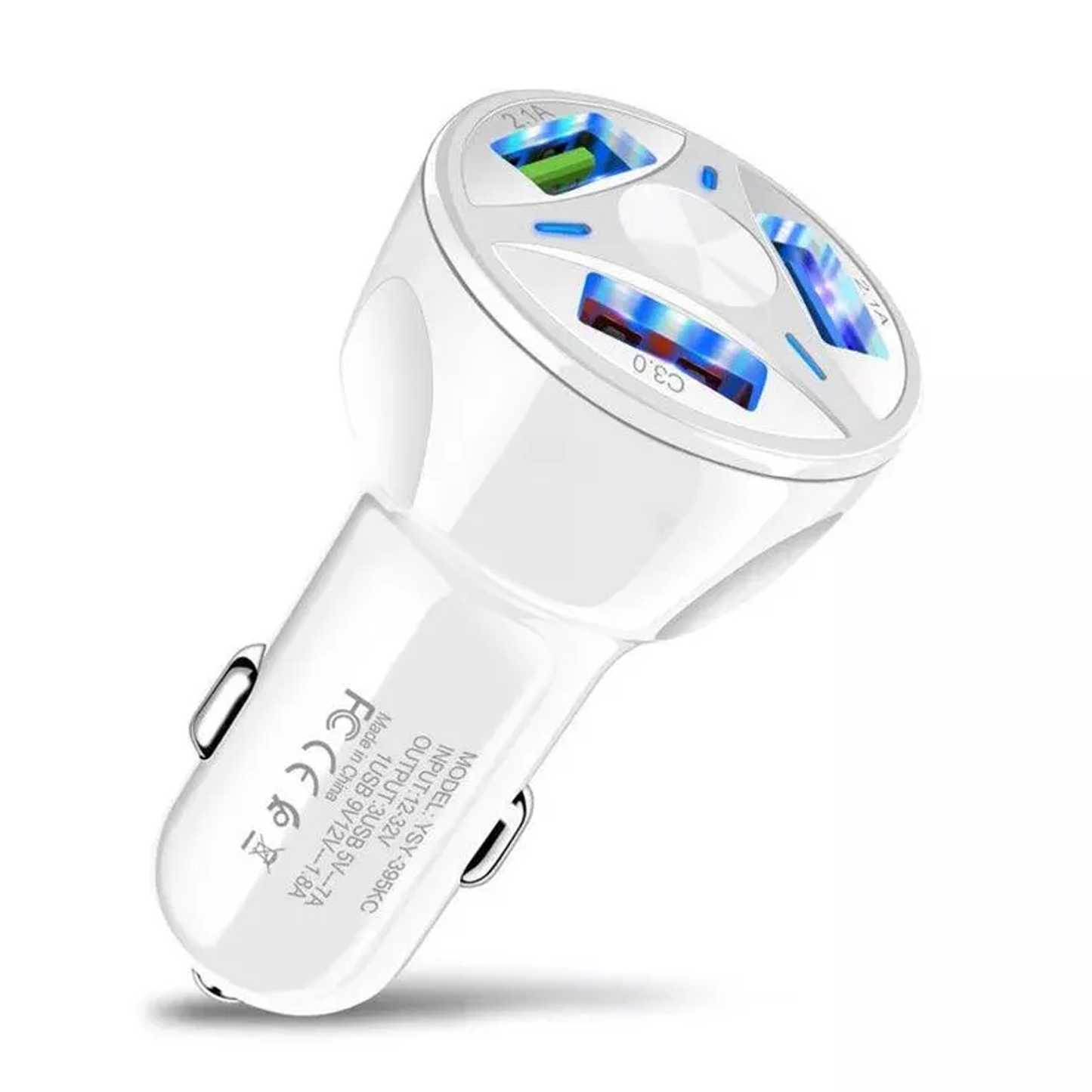 3 Port USB Fast LED Car Charger For Devices