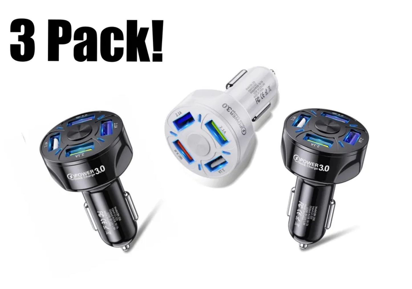 4 Port LED Car Charger