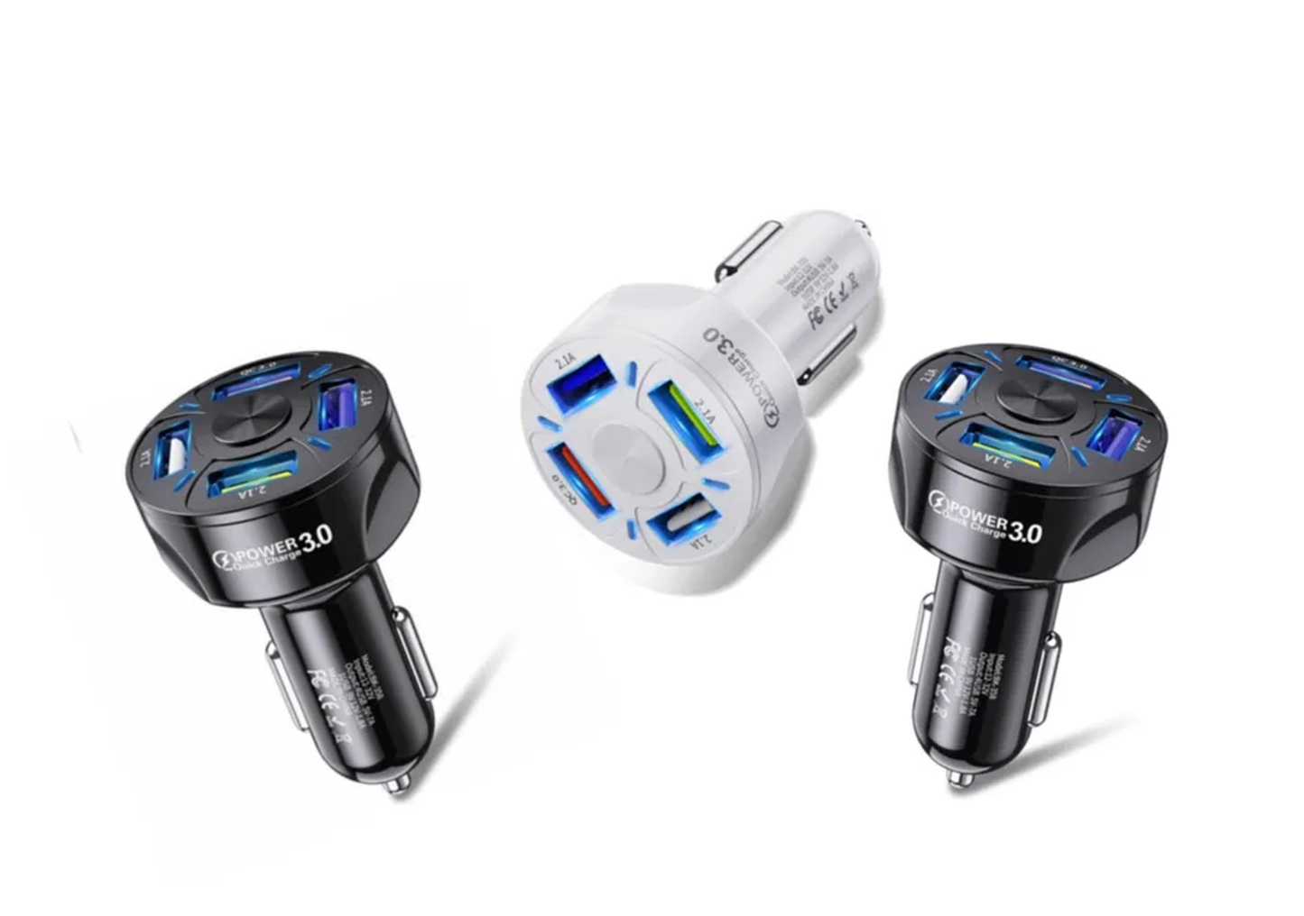 4 Port LED Car Charger