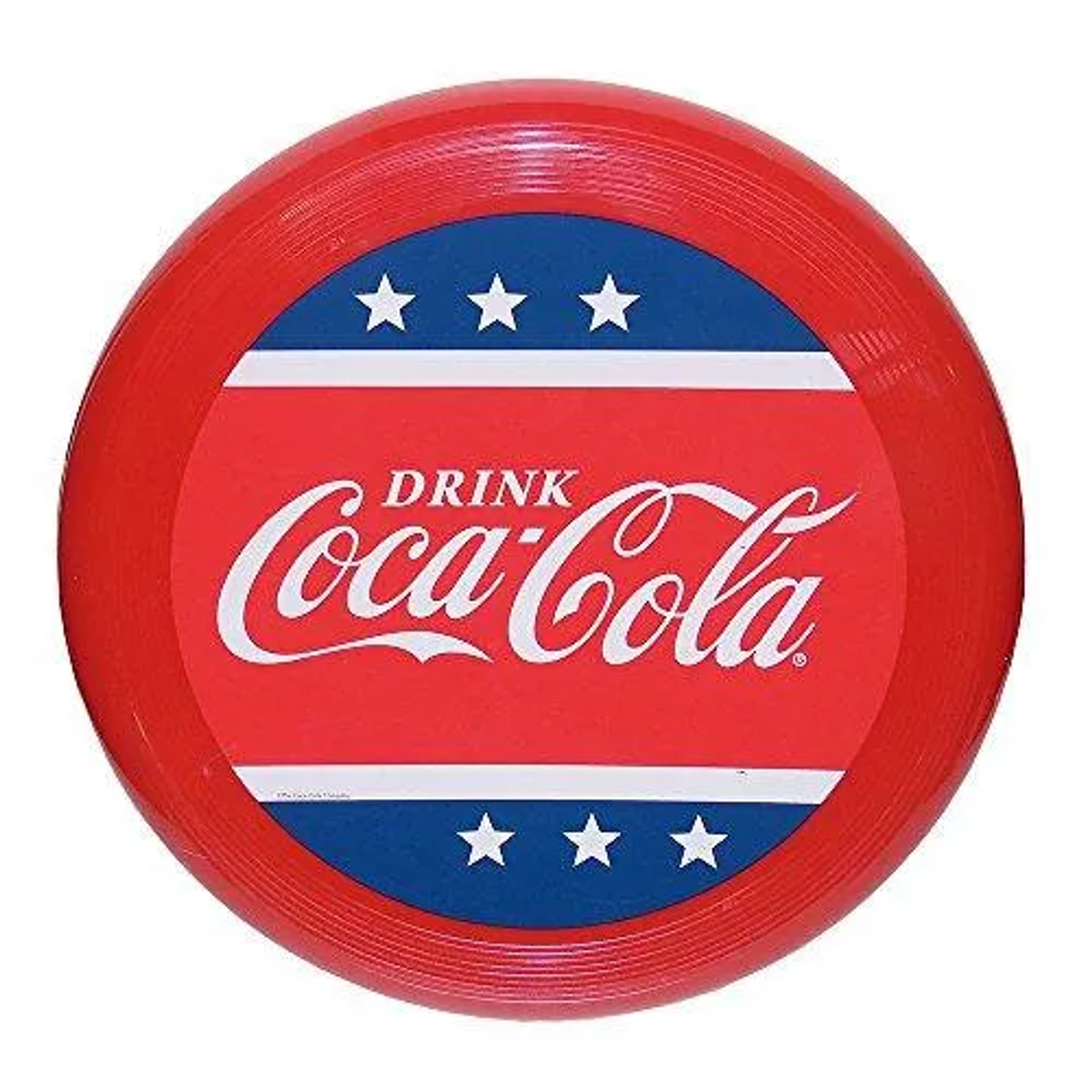 Vintage Coca Cola Frisbee Flying Disc Red White Blue and Stars